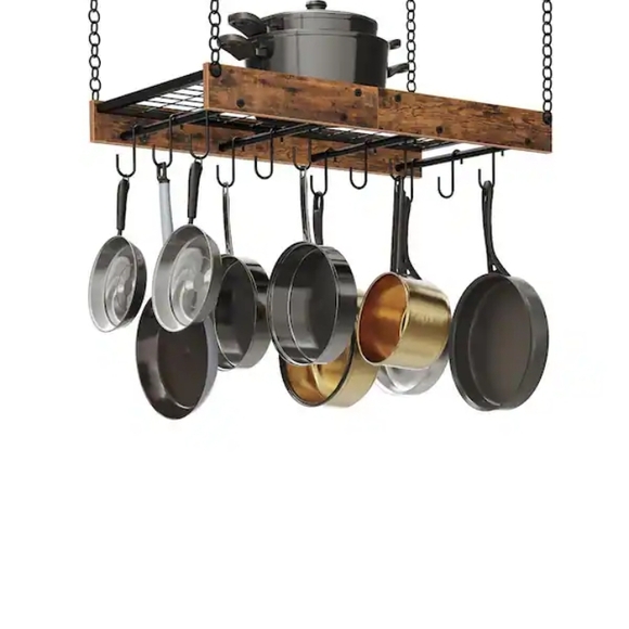 Rustic Hanging Pot Rack - Picture 2 of 9